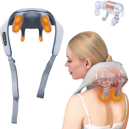Rechargeable Heat Neck & Shoulder Massager | Deep Tissue Pain Relief Device